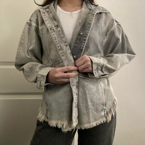 AllSaints Silver Denim Shacket